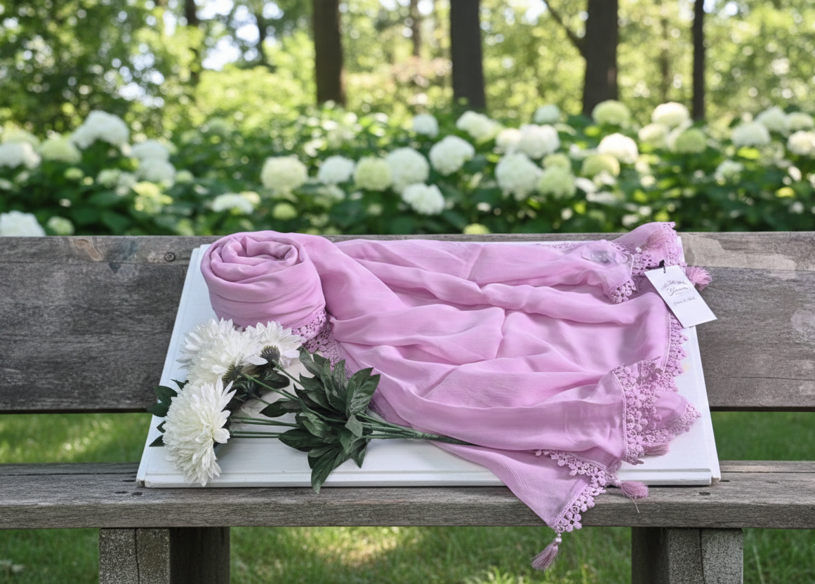 Lavender Lace Heritage Dupatta