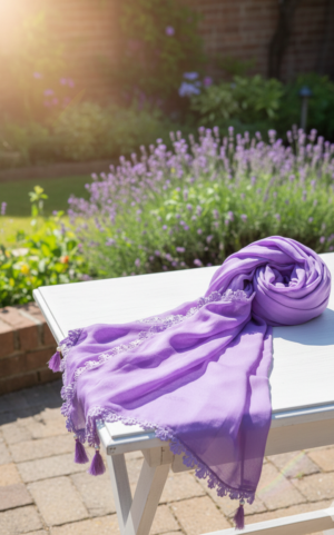 Amethyst Bloom Chiffon Dupatta