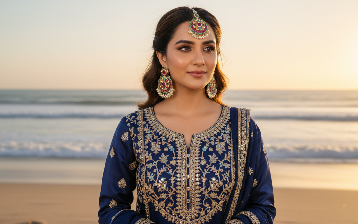 Mosaic Bloom Earring & Tikka Set - Image 2