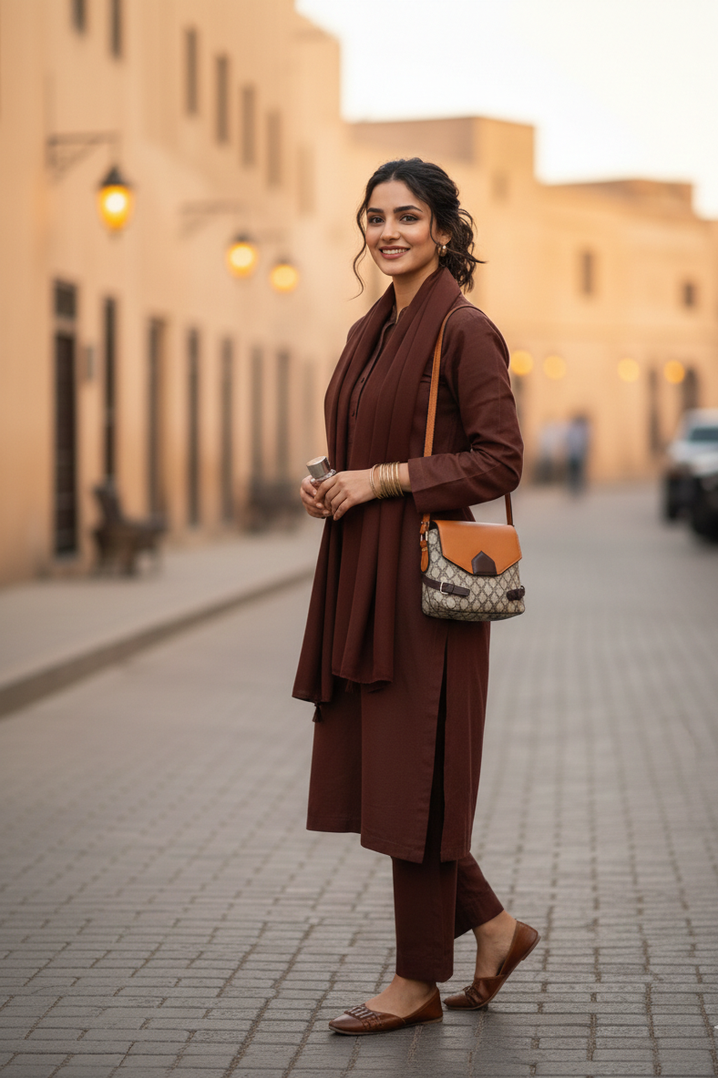 Plain Viscose Suit-Rich Cocoa - Image 2