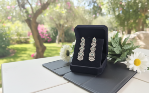 Emerald-Core Geometric Dangle Earrings