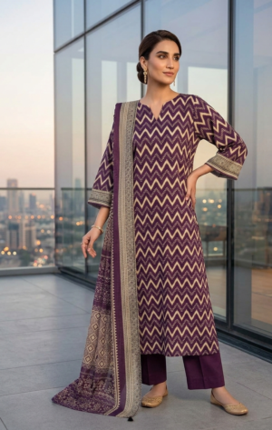 3 Pcs – Unstitched Lawn Suit