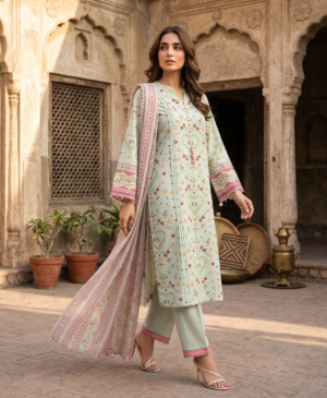 3 PIECE-EMBROIDERED LAWN SUIT