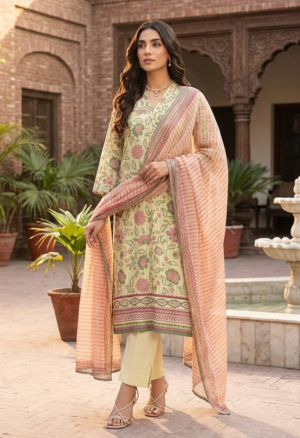 3 PIECE-PRINTED LAWN SUIT