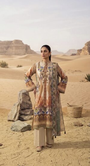 3 Pcs - Unstitched Lawn Suit