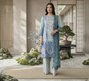 3 Pcs – Unstitched Lawn Suit