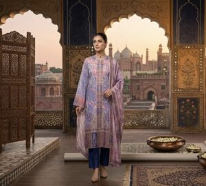 3 Pcs – Unstitched Lawn Suit